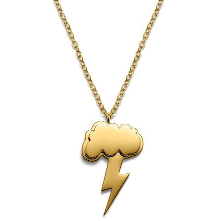 Jaygee | Gold-tone Lightning Necklace for Men