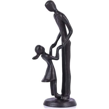 Familie statue i støpejern for hjemmedekorasjon, gaver til foreldre, små familiefigurer, meningsfull skjønnhet til morsdag og farsdag