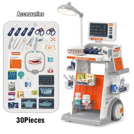 Simulert tannlege medisinsk skrivebord late som lek medisinsk vogn tannfyllingsinjeksjonsmodell doktor rollelek spill pedagogisk leketøy