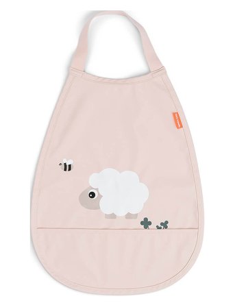 Done by Deer Pull-Over Bib Tiny Farm Powder - Pink - 35X 26.5CM