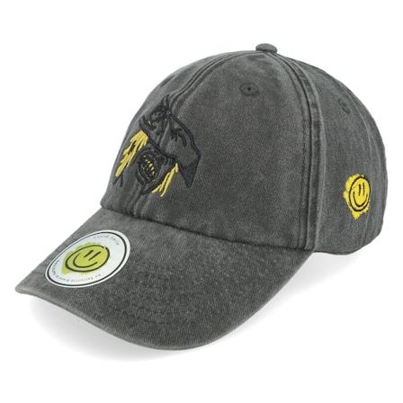 Lucid Smile - Nero unconstructed Cappellino - Dope Boy Washed Black Dad Cap @ Hatstore