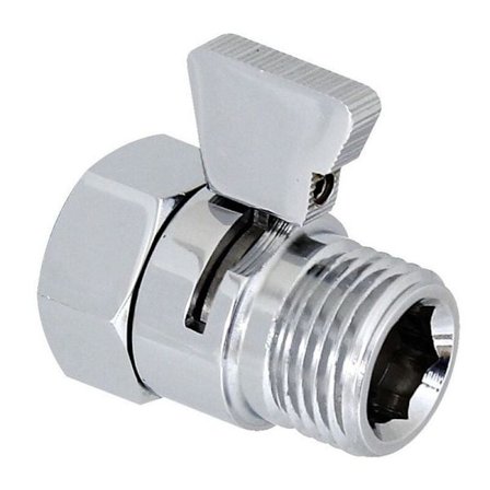 Duschavstängningsventil i mässing med polerat kromhandtag i metall