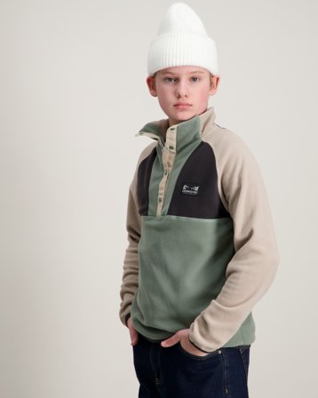 Didriksons YOKTO K 1/2 BTN 2 Grønn Fleece/Teddy Gutt - Kids Brand Store