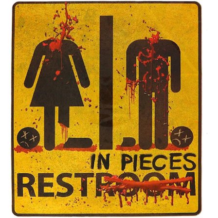 Toalettskylt klistermärken Halloween Blodig klistermärke Toalett