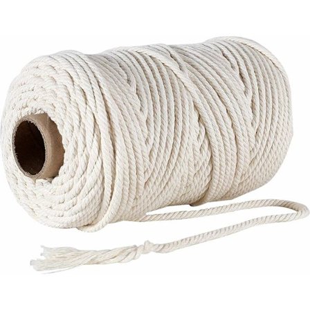 Jute bomullsgarn 4mm x 100m, 100% naturbomullssnöre, dekorativt makramérep hampasnöre DIY handarbete för presentförpackning dekoration hantverk 