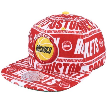 Mitchell & Ness - Rojo snapback Gorra - Houston Rockets Meat Paper Maroon Snapback @ Hatstore