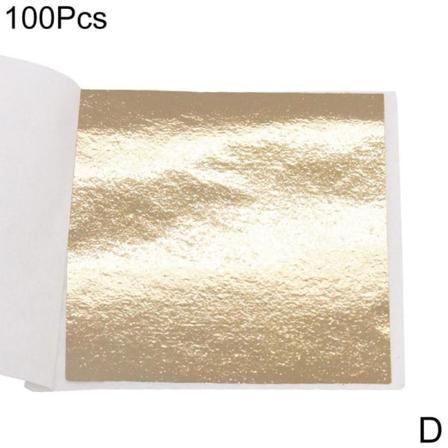 100 ark Dubbelguld Gör-det-själv Folie Blad Papper Mat Tårta Dekor Edib Antique gold 100pcs