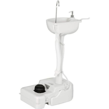 COSTWAY rullende campingvask med 17 l vandtank, fodpumpe, håndklædeholder, sæbedispenser inkluderet