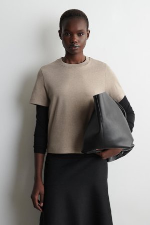 COS Women's Clean Cut T-Shirt in Beige