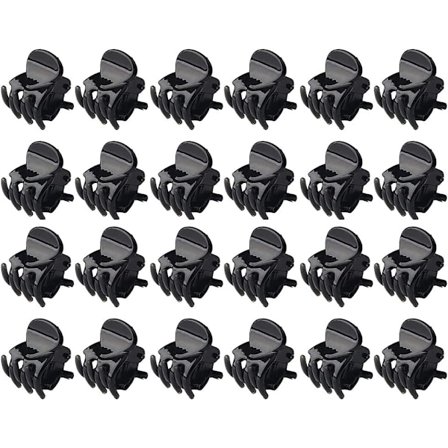 24 stycken 1,5 cm Mini Grip Bläckfisk Klor Spindel Hårclips (Svart)