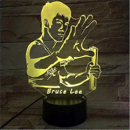 2025 Wekity Bruce Lee Kina Kungfu 3D LED Lampe Natt for Barnerom Lampe med