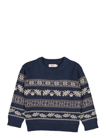 Jacquard Pullover Julius Pullover Striktrøje Multi/mønstret Wheat