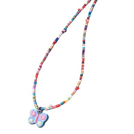 Fasjonable søte perler halskjede kort choker Y2K fargerike smykker anheng halskjede Risperler Materiale for kvinner jenter