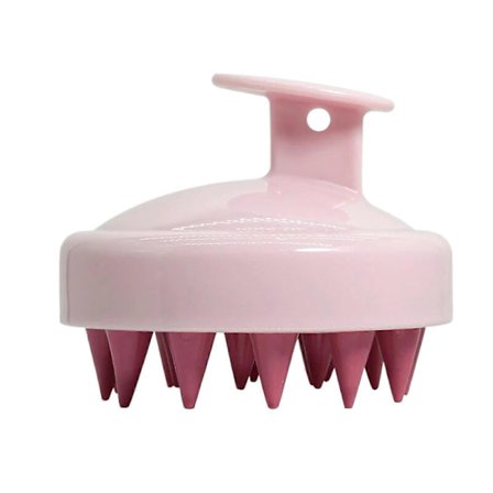 Hårbottenmassageborste med mjuka silikonborst för vått och torrt hår, ergonomiskt grepp