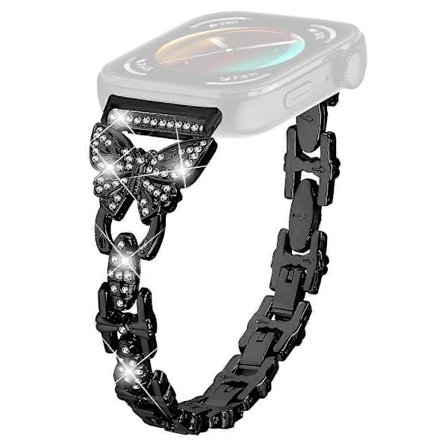 Rems for Huawei Watch Fit 3 med Rhinestone-dekor og sommerfugl-design, armbånd i rustfritt stål
