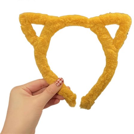 Kitten Ører Hårbøjle Foto Rekvisitter Pels Hårbøjle Hovedbøjle Fest Hovedbeklædning Sjove Hårbøjler til Musikfestival Gul