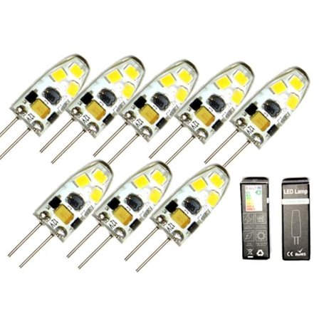 G4 1,5w dimbar 12v DC + AC Led lampa 4300K vitgul G-4 8-pack