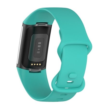 Fitbit Charge 5 enkelt TPU-klockarmband - Cyan / Storlek: L