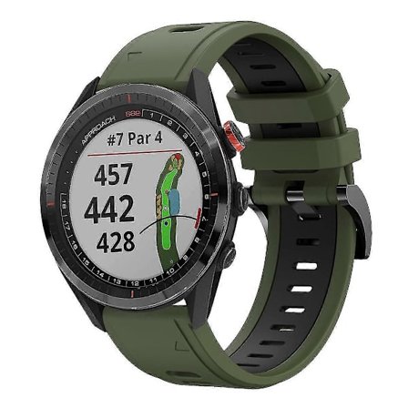 Silikonarmbånd for Garmin Approach S62 For Garmin Approach S62 [DB] Army Green Svart