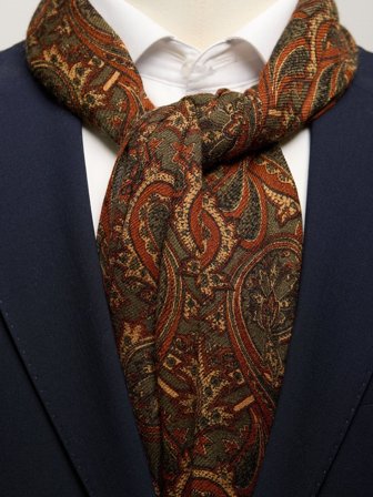 John Henric Men's Grüner Paisley Schal Size