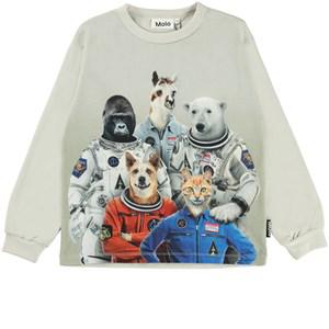 Molo Space Crew GOTS Rin Graphic T-Shirt 128 cm - Tops - 128 cm - White - Junge