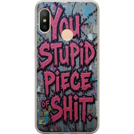 Kompatibelt Mobilskal till Xiaomi Redmi 6 Pro Rosa graffititext