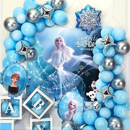 Frozen Elsa Anna Tema Plakat Balloner Guirlande Bue Sæt Børne Fødselsdagsfest Dekorationsartikler