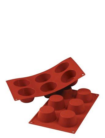 Silikomart Silikoneform Muffins 6 Stk. Ø69 H35 - Red - FOR 6PCS