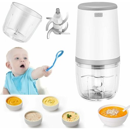 Mini Baby Blenders, Mini Matberedare, 300ml Baby Blender, Mini Elektrisk Hackare, Mini Matberedare med USB-laddning, Elektrisk Blender för Barn