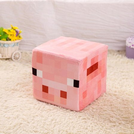 Minecraft Plys Creeper Sort Steve Fælde Boks Pude Hynde Dukke Pink Gris Terning Pude