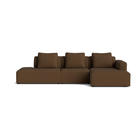 Como Chaiselongue-Sofa, rechts | Open End, Montreal Braun, zeitloses Design, handgefertigt in Europa, hochwertiges Polstersofa, 83cm Höhe.