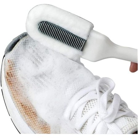 Professionell rengöringssko borste med långt handtag (vit)