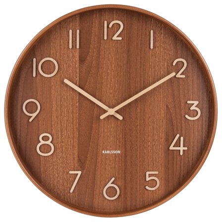 Karlsson Pure seinäkello 60 cm, tumma puu