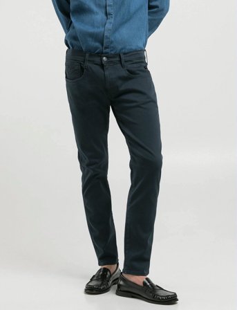 Replay Anbass Trousers Slim Hyperflex Colour Xlite - Navy - 29 x 32