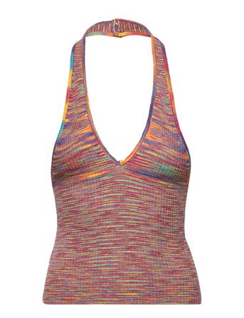 Jacin Knitted Singlet T-shirts & Tops Sleeveless Multi/mønstret Gina Tricot