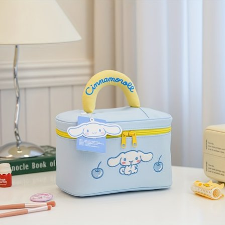 SanrioKT Søt Anime Utsmykket Reiseveske med Kawaii-figurer - Stor Kapasitet Multi-Rom Toalettveske & Sminke S [DB]
