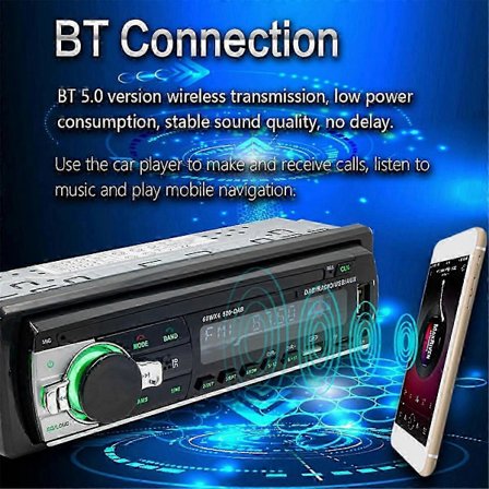 DAB+ Bilradio MP3-spiller Bluetooth AM FM Stereo Mottaker 12V 1Din In-Dash Lydsystem JSD-520