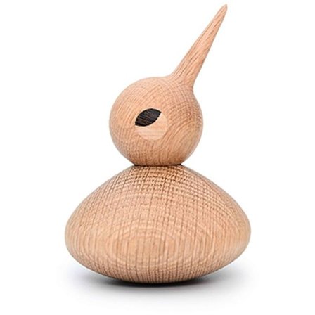 Kreativ spidsnæbbet fugl trædekoration håndlavet i Danmark nordisk dukke træskæring fugl,B