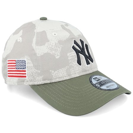 New Era - Cork unconstructed Gorra - New York Yankees MLB Armed Forces Day 9TWENTY Stone/Olive Dad Cap @ Hatstore