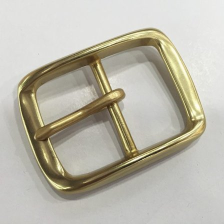 Japanskt spänne i massiv mässing, nålspänne, bältesspänne i mässing, handplanterat garvat läderspänne i koppar