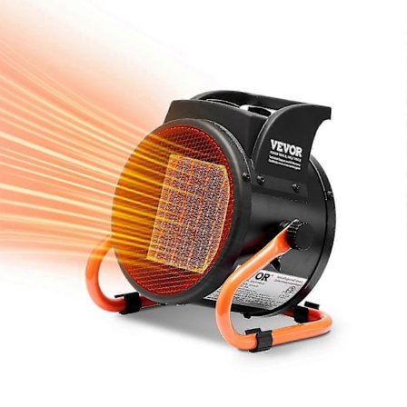 Drivhusvarmer, 2000W PTC rask oppvarming med overopphetingsbeskyttelse, 3-trinns innstilling