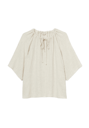 Wera Blus med knytband BLUE Blusar Brun 36