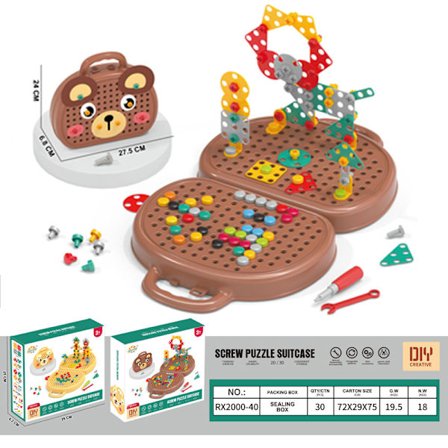 Barns pedagogiska verktygslåda elektrisk skruvmejsel åtdragningsskruvar reparation baby demontering dekorationsleksak