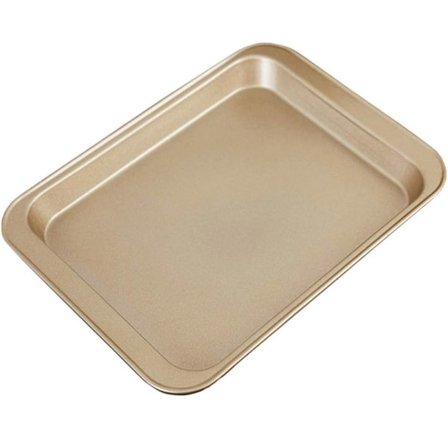 33*23 cm bageform, bageform i rustfrit stål med non-stick belægning, kageform, ovn, roulade, kage (guld, stor).