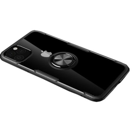 iPhone 11 - Stilrent Skal med Ringhållare (LEMAN) Svart