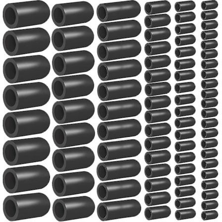 80 stk. Vakuumslangehætter, Stiksortiment 6 Størrelser Sort Gummihætte, Automatiske Topomatiske Reservedele Til Karburator Vakuumpropper, 