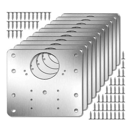 Reparationssæt til skabshængsler Køkkenlåge Hængsel Monteringsplade med huller Flade fastgørelsesbeslag