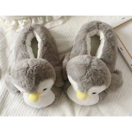 Talviset lämpimät sarjakuva pienet pingviini puuvillaiset tohvelit paketti sisätiloissa liukumattomat paksut pohja villaiset tohvelit