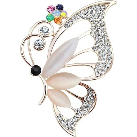 Perhosbroschi Neula Tyylikäs Romanttinen Elegantti Rhinestone Kristallihyönteinen Rintakoru Neula Naiset Korsetti Huivi Huivi Vaatteet Asusteet Häät 