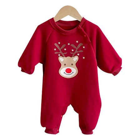 Juleantrekk Nyfødt Baby Gutt Jente Jule Romper Langermet Hettegenser Body